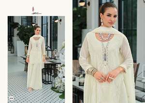 Traje Palazzo Premium de Georgette Auténtico con Bordados, Elegante Conjunto Étnico de Kurta y Palazzo de Diseñador, Atuendo de Fiesta para Mujer - Product Image 5