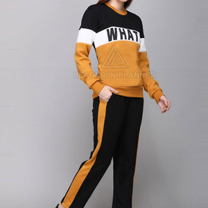 ชุดวอร์มผู้หญิงสีพื้นผลิตในปากีสถาน พิมพ์โลโก้ตามสั่ง ชุดวอร์มลำลองสำหรับผู้หญิง - Product Image 2