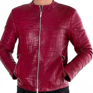 Chaqueta Bomber de Cuero Genuino Unisex, Estilo Vintage, Corte Ajustado, con Cuello Alto, Diseño de Parches con Estampado de Dibujos Animados, Impermeable - Product Image 3