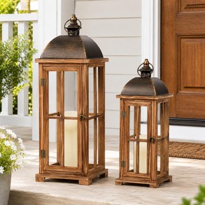 Handcrafted Jatoba Wood <b>Lantern</b> Wholesale | Rustic Walnut Decorative <b>Lanterns</b> - Product Image 1