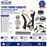 Kit Rantai Timing Baru 13PCS 2 VVT Baja Paduan untuk N51 N52 N55 S55 E90 F10 F30 E70 F15 F80 F82 M3 M4 X1 X3 X5 3.0T