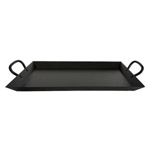 Bandeja Decorativa de Hierro con Asas, Acabado Negro, Bandejas Metálicas para Servir, Decoración Navideña, Bandeja de Artesanía Metálica - Product Image 1