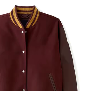 Veste bomber varsity en cuir de haute qualité avec logo personnalisé imprimé, broderie en cuir, lettres en cuir pour hommes - Product Image 6