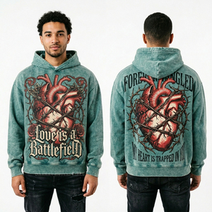 เสื้อฮู้ดพิมพ์ลายพิกเซลอาร์ตสีม่วงสำหรับผู้ชาย ลายกราฟิก Lovesick Game Over สไตล์สตรีทแวร์ ผลิตโดยผู้ผลิตเสื้อผ้าสไตล์ Y2K - Product Image 4