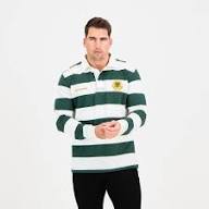 เสื้อเชิ้ตแขนยาวลายทางสีเขียวขาวสำหรับผู้ชาย คอปกแบบพับได้ ถักสไตล์รักบี้ โลโก้สั่งทำได้ ผ้าฝ้าย พิมพ์ลายดิจิตอล - Product Image 2