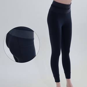 <b>High</b> <b>Waist</b> Full Length Yoga <b>Leggings</b> Solid <b>Black</b> Seamless Four-Way Stretch Elastic <b>Waist</b> Pants - Product Image 3