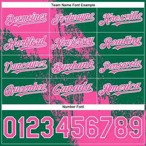 Custom Women's Green Pink <b>Baseball</b> Jersey Sublimated Print Moisture Wicking Short Sleeve Team Name Number Front Back Design - Product Image 4
