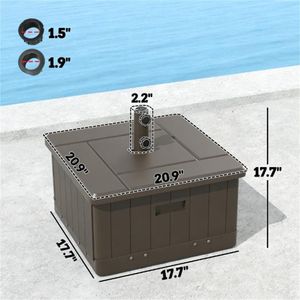 Support de base pour parasol de terrasse marron, support de parasol extérieur (base uniquement) - Product Image 6