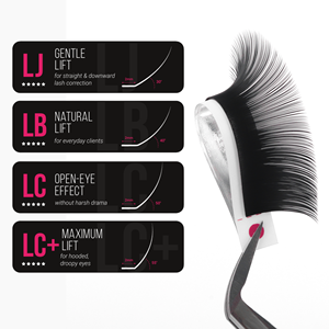 Extensions de cils Charmlash Private Label Special Curl, cils coréens en PBT, extensions de cils LJ Curl, noir mat, légères - Product Image 1