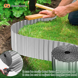 12"*50' Silver Corrugated Cold Rolled Sheet Steel Garden Edging Heavy-Duty Border for Lawn Flower Bed Yard - Product Image 3