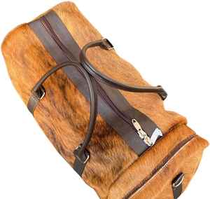 Bolsa de Viaje de Piel Auténtica con Cierre de Cremallera, Estilo Vintage, Hecha a Mano, para Fin de Semana, LHODB-0116 - Product Image 2