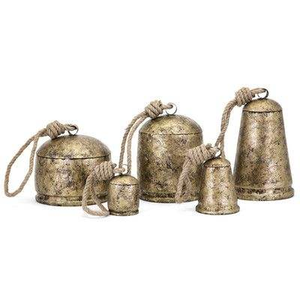 Juego de 3 Campanas Decorativas de Metal Grabado con Cuerda, Ideales para Decoración Rústica de Pared, Jardín y Acento Festivo para el Hogar - Product Image 3