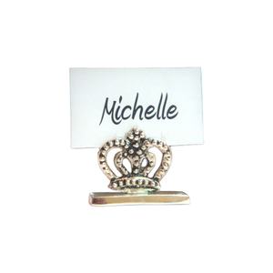 High Quality Silver Plated Brass Crown <b>Place</b> <b>Card</b> Holder Elegant Wedding Party Table Decor Favor Gifts Wholesale Supply - Product Image 1