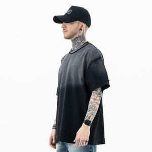 Custom 100% Cotton Acid Wash T-<b>Shirt</b> Vintage DIstressed T <b>Shirts</b> for Men - Product Image 1