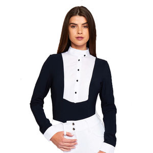 เสื้อขี่ม้าสีเทาขาว แขนยาว คอสูง โพลีเอสเตอร์ ชุดขี่ม้ามืออาชีพ - Product Image 4