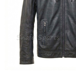 Vêtements d'hiver pour hommes, veste en cuir décontractée à fermeture éclair, veste en cuir à manches longues, veste en cuir tendance - Product Image 4