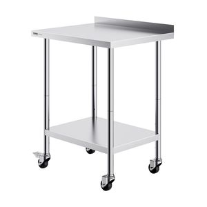 Tavolo da Lavoro in Acciaio Inox per Cucina Commerciale 24 X 30 X 40 Pollici con Ruote, Piano di Lavoro in Metallo per Preparazione Alimenti - Product Image 1