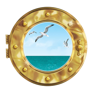 Hublot de bateau de croisière décoratif marin à coller, style vintage, pour la décoration murale de la maison ou du bureau - Product Image 2