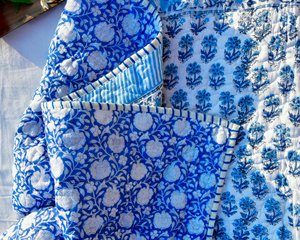Indian Floral Block Print 300tc Pure Cotton Handcrafted Reversible Bedding <b>Set</b> Bohemian Style Washable Breathable Sustainable - Product Image 5