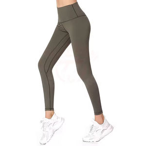 Sexy Winter Women Gym Leggings 100% Cotton OEM Service <b>High</b> Quality Seamless <b>Knee</b>-Length Breathable 280g Mid Waist - Product Image 1