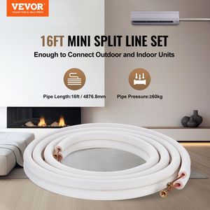 Mini linea Modulare da 16 piedi 1/4 \ "3/8 \" o. D tubi in rame con isolamento a triplo strato cavo di collegamento HVAC ricco accessori aria - Product Image 2