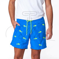 Shorts de plage pour hommes en polyester extensible, écologiques, respirants, séchage rapide, avec cordon de serrage, pour le surf et la natation (vente en gros)