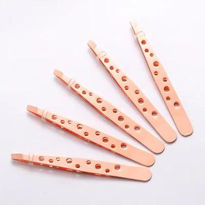Pince à épiler en cuivre à pointes lisses, outil métallique de précision pour usage esthétique - Product Image 2
