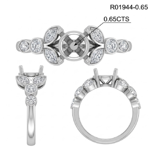 แหวนเพชรกึ่งยาว18K ดีไซน์แบบโซลิแทร์สำหรับงานแต่งงานแหวนเพชรแท้สีทองขาวสำหรับการหมั้นหมาย - Product Image 6