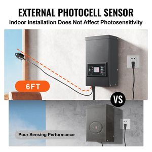 Trasformatore per Illuminazione Paesaggistica a Bassa Tensione 120W con Timer e Sensore Fotocellula, Impermeabile, in Rame, 120V AC Trifase - Product Image 3