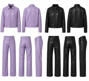 Veste et pantalon en cuir d'agneau véritable de qualité supérieure, style streetwear décontracté pour hommes, fabrication OEM ODM sur mesure, Lazib Sports, respirant - Product Image 2