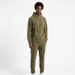 Men 2 Piece Hoodie Tracksuit <b>Set</b> Pullover Fleece Jogger Pants Comfortable Soft <b>Lounge</b> Custom OEM Wholesale Manufacturer - Product Image 1