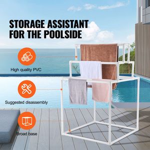 Appendiabiancheria/asciugamani da esterno in PVC a 8 barre, spazzolato, per vasca idromassaggio, supporto autoportante per asciugare trapunte e asciugamani da piscina, novità per esterni - Product Image 2