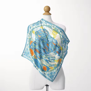 Foulard Bandana en Coton Biologique/Polyester Personnalisé Impression Numérique Printemps Anti-Bactérien Séchage Rapide Léger Luxe Cheveux Femme - Product Image 1