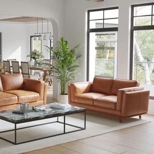 Sofá de 3 Plazas Tapizado de Lujo Estilo Mid-Century, con Madera Sólida y Reposabrazos de Madera, Máxima Comodidad, para Salón de Hotel - Product Image 4