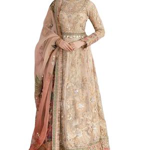 2023 vente chaude indien pakistanais Salwar Kameez dernière robe brodée en Organza travail manuel lourd séquence travail pour vêtements de fête - Product Image 1
