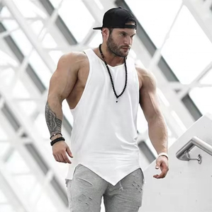 OEM Men Stringer Tank <b>Top</b> Knitted Breathable Spandex/Cotton Gym Workout Fitness Bodybuilding Sleeveless Sportswear Custom - Product Image 3