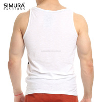 OEM Tank top kebugaran pria, Tank top olahraga musim panas modis cetakan polos Logo desain kustom Singlet Gym cepat kering