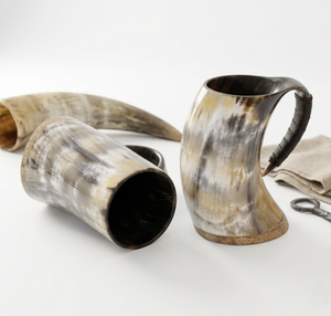 Mug en corne de buffle fait main de 6 pouces, écologique, durable, style victorien, pour bière et hydromel, 550 ml, finition naturelle authentique - Product Image 4