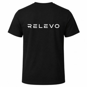 T-shirt en tricot noir à manches courtes pour homme avec bordure contrastante grise, col rond, coupe classique, sportif, imprimé uni, 100% coton - Product Image 2
