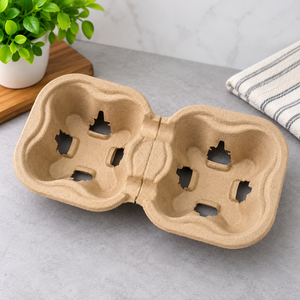Kraft Paper Coffee Cup Carrier Disposable Takeout <b>Holder</b> for Hot <b>Drinks</b> Two Size Options Eco-Friendly Design - Product Image 6