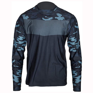 Men's Camo Print Long Sleeve Performance Rashguard <b>Mock</b> <b>Neck</b> Athletic Compression Shirt Wholesale OEM Custom MTB Cycling Sports - Product Image 1