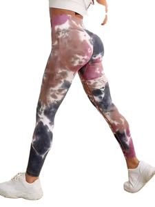 Women's High-Waisted Yoga Leggings Breathable Quick Dry Durable <b>Polyester</b>/<b>Nylon</b> <b>Fabric</b> Elastic Waist Printed Pattern Full Length - Product Image 2