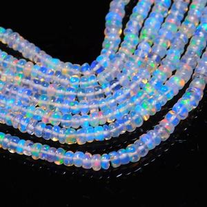 Ethiopian <b>Opal</b> Smooth Rondelle Beads Natural Ethiopian <b>Opal</b> Multi Fire <b>Opal</b> Beads for Jewelry Making - Product Image 3