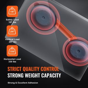 2 Pack 4.7 \ "ventosa in vetro 330 Lbs capacità di carico resistente strumento di sollevamento industriale per vetro piastrelle di granito ventosa manuale - Product Image 4