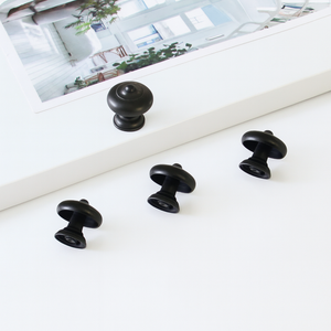 Pomo Redondo Clásico Ecológico de Aleación de Zinc para Muebles, Manija Negra Mate, Herraje para Cocina, Baño, Cajones y Armarios - Product Image 2