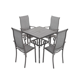 Juego de Mesa de Comedor con Sillas de Jardín Cómodas, Modernas y Resistentes de Hierro Fundido para Patio, Sala de Estar, Exteriores, Hotel, Villa, Hospital - Product Image 1