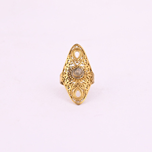 แหวนทรงมาร์ควิสชุบทองสำหรับผู้หญิง - Product Image 1