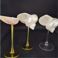 Verre à vin de luxe en coquillage, écologique, fait main, design côtier moderne et antique, idéal pour mariages, fêtes et décoration intérieure, cadeau