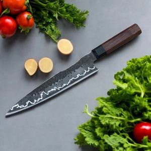 Couteau de chef personnalisé fait main Jexmoo en acier carbone avec lame de 8 pouces, manche élégant, étui en cuir - Cadeau pour chef - Product Image 3