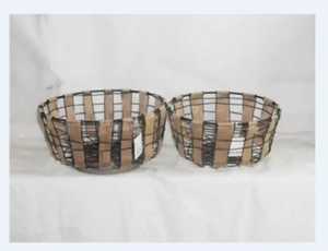 Black Metal Wire Storage <b>Basket</b> with Wooden Handles Mesh Bottom Rectangular Iron Organizer Bin for Kitchen Pantry <b>Bathroom</b> - Product Image 4